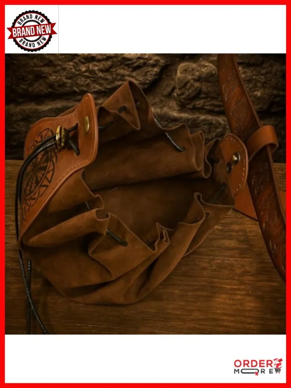 Leather Belt Pouch Medieval Costume Viking Bracer Set for Men Women